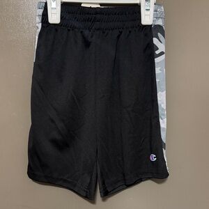 Boys (5) Champion Black Shorts with Gray Camo Sides